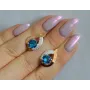 Серебряные серьги Sil с золотыми накладками 144s-4 Аквамарин (Sil-1159)