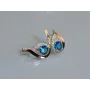 Серебряные серьги Sil с золотыми накладками 144s-4 Аквамарин (Sil-1159)