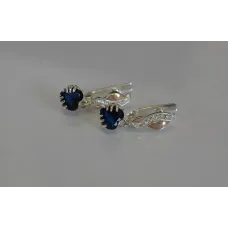 Сережки Sil серце в руках 102s-2 Танзаніт (Sil-933)