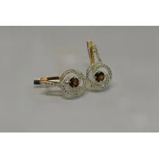 Серебряные серьги Sil 115s-6 Раух-топаз (Sil-868)