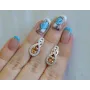 Серебряные серьги Sil с золотыми вставками 125s-14 Шампань (Sil-798)