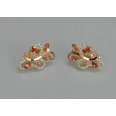 Серебряные серьги Sil с золотыми вставками 151s-7 Шампань (Sil-1081)