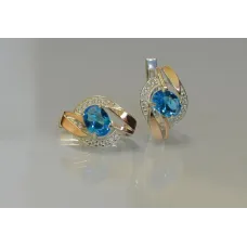 Серебряные серьги Sil 090s-1 Аквамарин (Sil-971)
