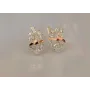 Серебряные серьги Sil с золотыми накладками 133s-5 Прозрачный (Sil-705)