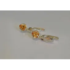 Серьги Sil сердце в руках 102s-12 Шампань (Sil-943)