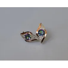 Серебряные серьги Sil с золотыми вставками 145s-16 Мистик (Sil-1028)