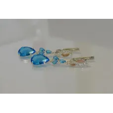 Серьги серебрянные Sil Myau с золотыми пластинами и фианитами 099s-1 Лаванда (Sil-673) Серьги серебрянные Sil Myau с золотыми пластинами и фианитами 099s-1 Лаванда (Sil-673)