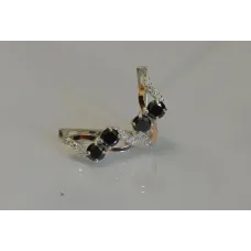 Серьги серебряные Sil 076s-12 Черный (Sil-960) Серьги серебряные Sil 076s-12 Черный (Sil-960)