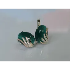 Серьги Sil из серебра с золотом 149s-1 Зеленый (Sil-1100) Серьги Sil из серебра с золотом 149s-1 Зеленый (Sil-1100)