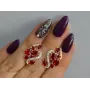 Серебряные серьги Sil с золотыми пластинами 152s-13 Гранат (Sil-1072)