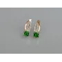 Серебряные серьги Sil с золотыми вставками 136s-1 Зеленый (Sil-1235)