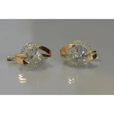 Серебряные серьги Sil 090s-6 Прозрачный (Sil-976)