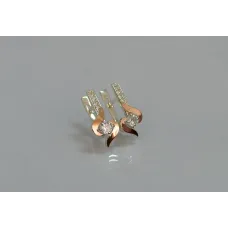 Серебряные серьги Sil с золотыми вставками 142s-14 Прозрачный (Sil-1141)