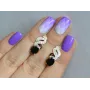 Серебряные серьги Sil с золотыми накладками 117s-6 Черный (Sil-764)
