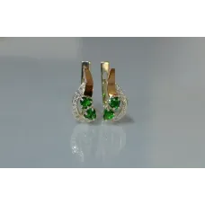 Серебряные серьги Sil с сердцами 112s-12 Зеленый (Sil-906) Серебряные серьги Sil с сердцами 112s-12 Зеленый (Sil-906)