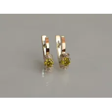 Серебряные серьги Sil с золотом 137s-13 Желтый (Sil-1231)