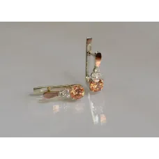 Серебряные серьги Sil с золотом 140s-6 Шампань (Sil-694)