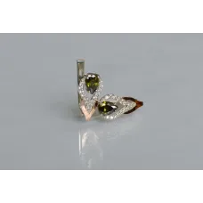 Серебряные серьги Sil с золотыми накладками 132s-10 Олива (Sil-725) Серебряные серьги Sil с золотыми накладками 132s-10 Олива (Sil-725)