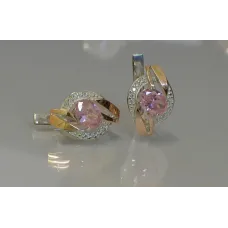 Серебряные серьги Sil 090s-7 Розовый (Sil-977)