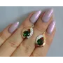 Серебряные серьги Sil с золотыми накладками 144s-1 Зеленый (Sil-1156)