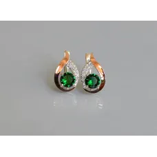Серебряные серьги Sil с золотыми накладками 144s-1 Зеленый (Sil-1156) Серебряные серьги Sil с золотыми накладками 144s-1 Зеленый (Sil-1156)