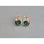 Серебряные серьги Sil с золотыми накладками 144s-1 Зеленый (Sil-1156)