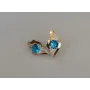 Серебряные серьги Sil с золотыми вставками 145s-12 Аквамарин (Sil-1024)