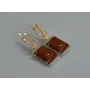 Серебряные серьги Sil с кабашонами 146s-2 Коричневый (Sil-1147)