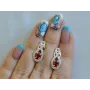 Серебряные серьги Sil с золотыми вставками 125s-5 Красный (Sil-789)