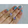 Серебряные серьги Sil с золотыми накладками 118s-16 Фиолет (Sil-832)