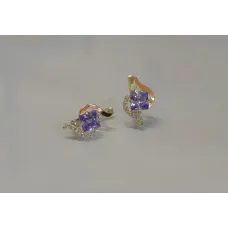Серебряные серьги Sil с золотыми накладками 118s-16 Фиолет (Sil-832) Серебряные серьги Sil с золотыми накладками 118s-16 Фиолет (Sil-832)
