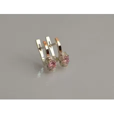 Серебряные серьги Sil с золотом 137s-8 Розовый (Sil-1226)