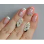 Серебряные серьги Sil с золотыми пластинами 116s-13 Прозрачный (Sil-1263)