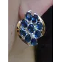 Серьги серебрянные Sil Myau с золотыми вставками 082s-2 Танзанит (Sil-687)