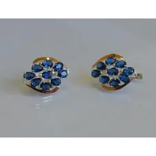Серьги серебрянные Sil Myau с золотыми вставками 082s-2 Танзанит (Sil-687) Серьги серебрянные Sil Myau с золотыми вставками 082s-2 Танзанит (Sil-687)