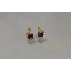 Серебряные серьги Sil с золотыми накладками 118s-15 Фиолет (Sil-831) Серебряные серьги Sil с золотыми накладками 118s-15 Фиолет (Sil-831)