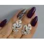 Серебряные серьги Sil с золотыми пластинами 152s-6 Прозрачный (Sil-1065)