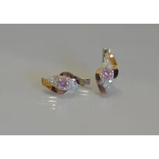 Серьги серебряные Sil 092s-3 Розовый (Sil-967) Серьги серебряные Sil 092s-3 Розовый (Sil-967)