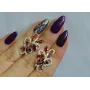 Серебряные серьги Sil с золотыми вставками 151s-10 Гранат (Sil-1084)