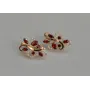 Серебряные серьги Sil с золотыми вставками 151s-10 Гранат (Sil-1084)