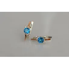 Серебряные серьги Sil с золотыми вставками 134s-4 Лаванда (Sil-1191)