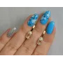 Серебряные серьги Sil с золотом 137s-4 Шампань (Sil-1222)