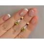 Серебряные серьги Sil с золотом 140s-8 Олива (Sil-696)