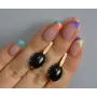Серебряные серьги Sil с золотыми накладками 147s-3 Черный (Sil-1122)