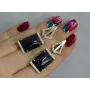 Серебряные серьги Sil с кабашонами 146s-5 Темно-синий (Sil-1150)