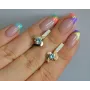 Серебряные серьги Sil с золотыми вставками 142s-8 (Sil-1135)
