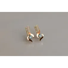 Серебряные серьги Sil с золотыми вставками 142s-8 (Sil-1135)