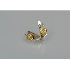 Серебряные серьги Sil с золотыми накладками 128s-3 Желтый (Sil-1031) Серебряные серьги Sil с золотыми накладками 128s-3 Желтый (Sil-1031)