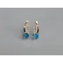 Серебряные серьги Sil с золотыми вставками 136s-5 Аквамарин (Sil-1239)