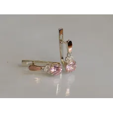 Серебряные серьги Sil с золотом 140s-4 Розовый (Sil-692)